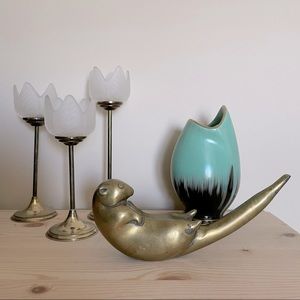 Rare and Unique Vintage Brass Otter
